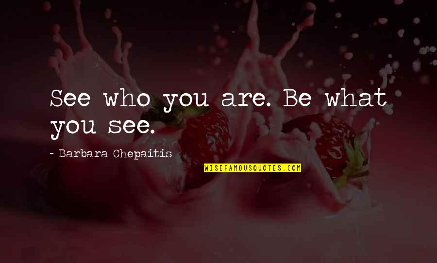 You Are What You See Quotes By Barbara Chepaitis: See who you are. Be what you see.