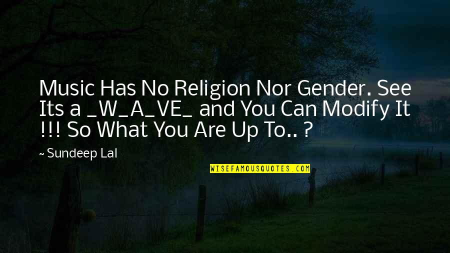 You Are What You See Quotes By Sundeep Lal: Music Has No Religion Nor Gender. See Its