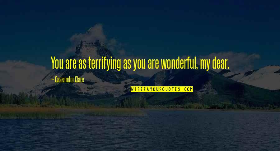 You Are Wonderful As You Are Quotes By Cassandra Clare: You are as terrifying as you are wonderful,