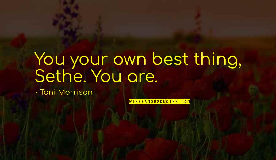 You Are Your Best Thing Quotes By Toni Morrison: You your own best thing, Sethe. You are.