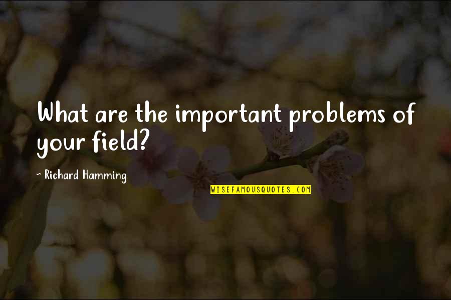 You Are Your Own Problem Quotes By Richard Hamming: What are the important problems of your field? You Are Your Own Problem Quotes By Richard Hamming: What are the important problems of your field?