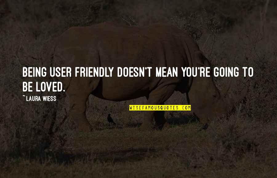 You Being Mean Quotes By Laura Wiess: Being user friendly doesn't mean you're going to