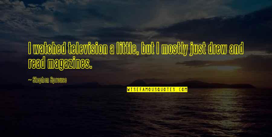 You Better Stop Disliking People Over Quotes By Stephen Sprouse: I watched television a little, but I mostly