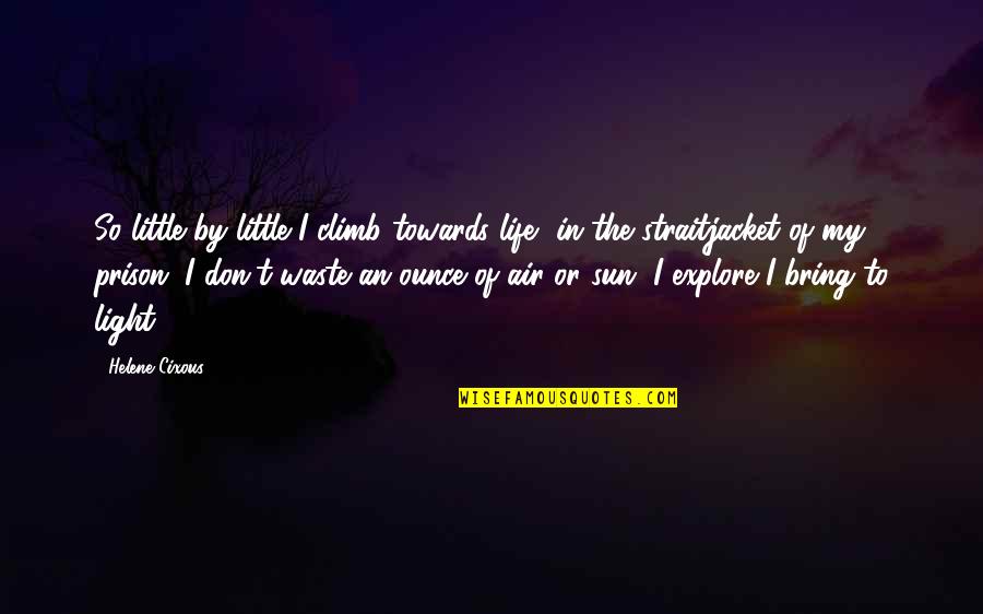 You Bring Light To My Life Quotes By Helene Cixous: So little by little I climb towards life, You Bring Light To My Life Quotes By Helene Cixous: So little by little I climb towards life,