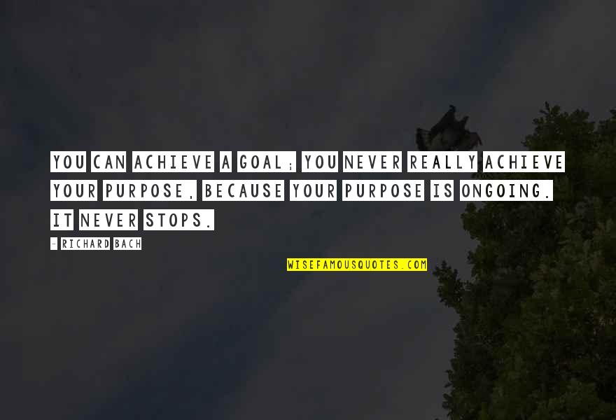 You Can Achieve Your Goal Quotes By Richard Bach: You can achieve a goal; you never really