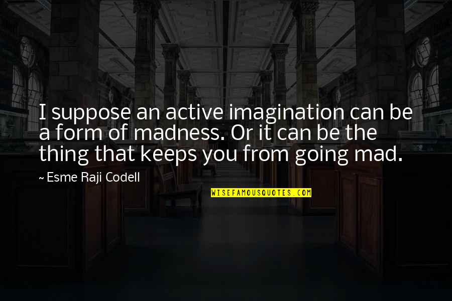 You Can Be Mad Quotes By Esme Raji Codell: I suppose an active imagination can be a You Can Be Mad Quotes By Esme Raji Codell: I suppose an active imagination can be a