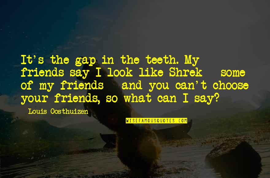 You Can Choose Your Friends Quotes By Louis Oosthuizen: It's the gap in the teeth. My friends You Can Choose Your Friends Quotes By Louis Oosthuizen: It's the gap in the teeth. My friends