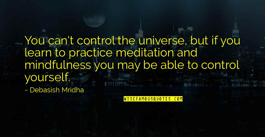 You Can Control Quotes By Debasish Mridha: You can't control the universe, but if you