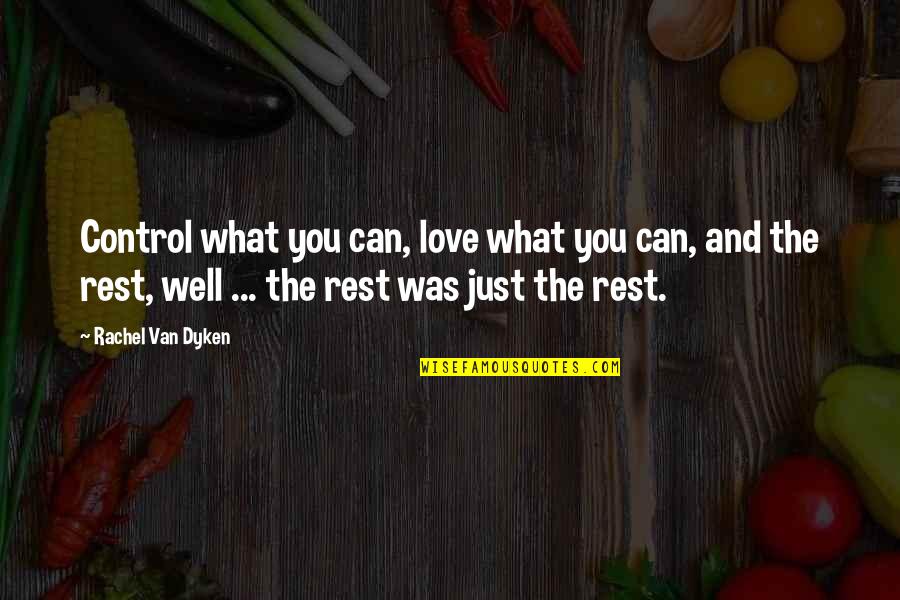 You Can Control Quotes By Rachel Van Dyken: Control what you can, love what you can,