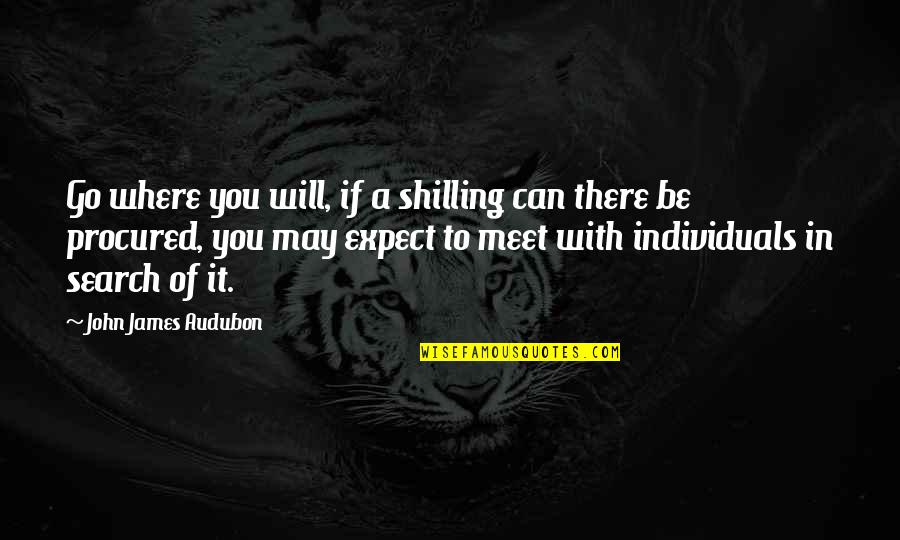 You Can Expect Quotes By John James Audubon: Go where you will, if a shilling can