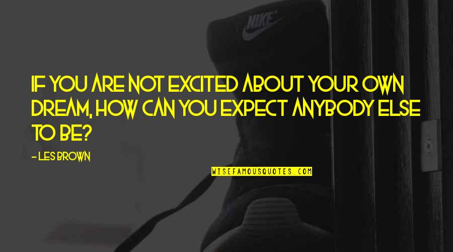 You Can Expect Quotes By Les Brown: If you are not excited about your own
