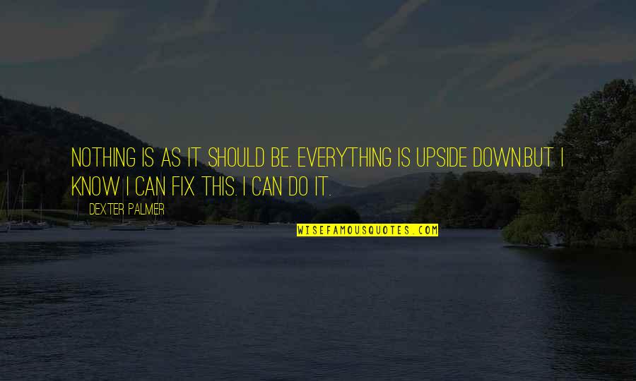 You Can Fix Everything Quotes By Dexter Palmer: Nothing is as it should be. Everything is