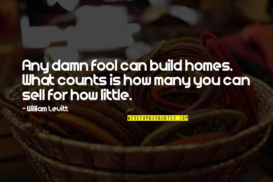 You Can Fool Quotes By William Levitt: Any damn fool can build homes. What counts