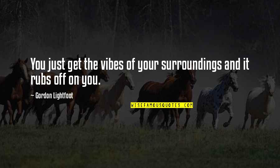 You Can Force Someone To Care Quotes By Gordon Lightfoot: You just get the vibes of your surroundings