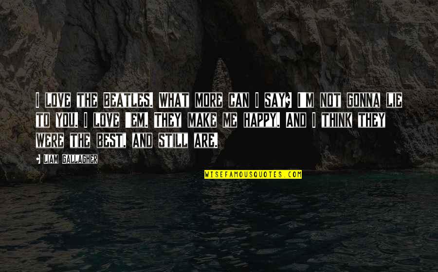 You Can Lie To Me Quotes By Liam Gallagher: I love the Beatles. What more can I You Can Lie To Me Quotes By Liam Gallagher: I love the Beatles. What more can I