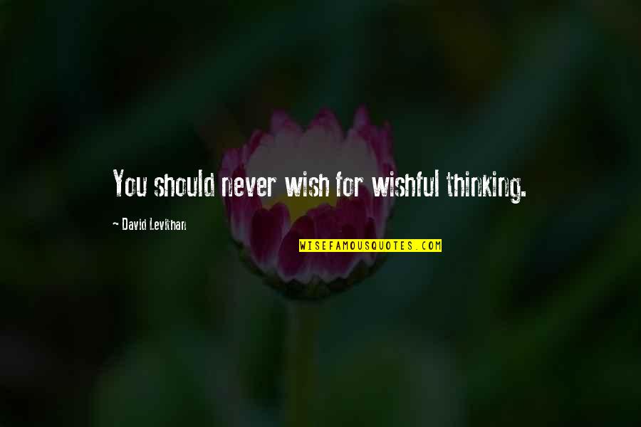 You Can Make Someone Change Quotes By David Levithan: You should never wish for wishful thinking.