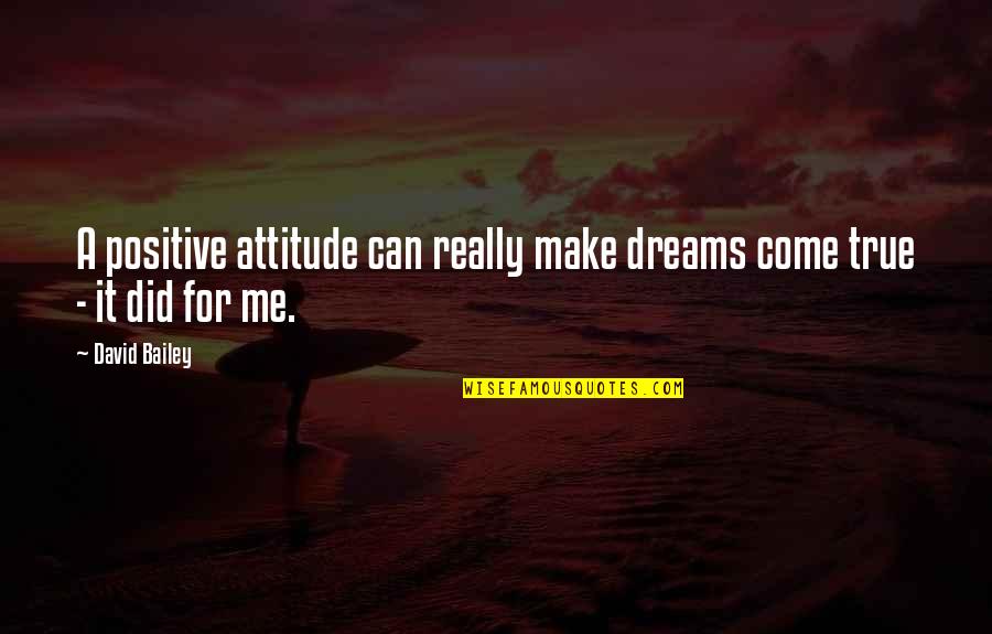 You Can Make Your Dreams Come True Quotes By David Bailey: A positive attitude can really make dreams come