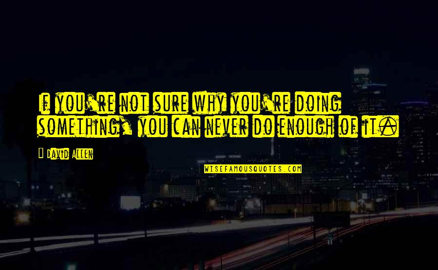 You Can Never Do Enough Quotes By David Allen: If you're not sure why you're doing something,