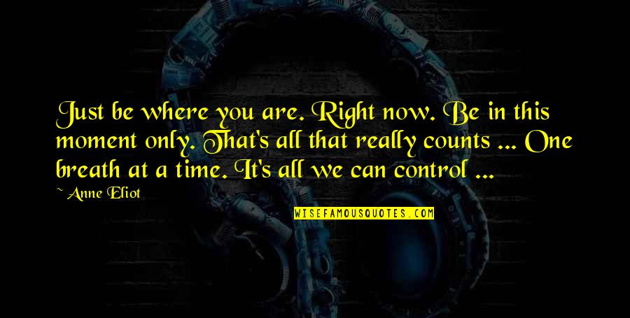 You Can Only Be You Quotes By Anne Eliot: Just be where you are. Right now. Be You Can Only Be You Quotes By Anne Eliot: Just be where you are. Right now. Be