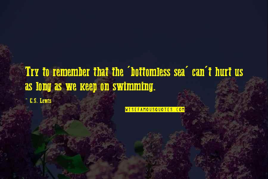 You Can Only Try So Long Quotes By C.S. Lewis: Try to remember that the 'bottomless sea' can't