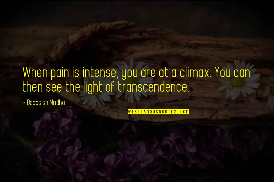 You Can See The Light Quotes By Debasish Mridha: When pain is intense, you are at a