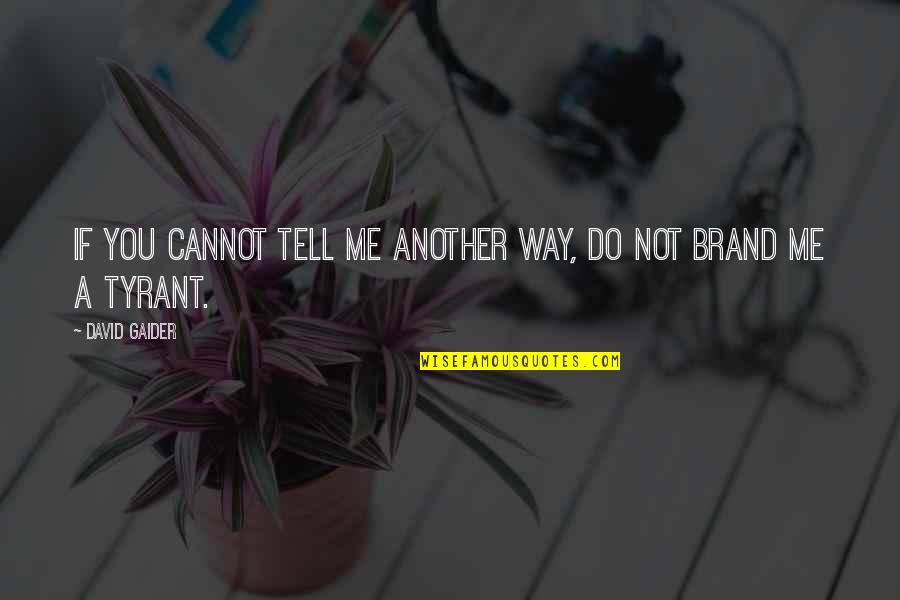 You Cannot Do Quotes By David Gaider: If you cannot tell me another way, do