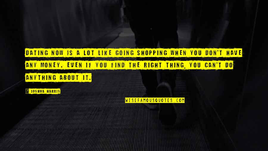 You Can't Do It Quotes By Joshua Harris: Dating now is a lot like going shopping