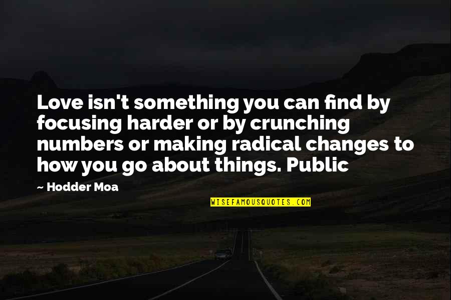 You Can't Find Love Quotes By Hodder Moa: Love isn't something you can find by focusing You Can't Find Love Quotes By Hodder Moa: Love isn't something you can find by focusing