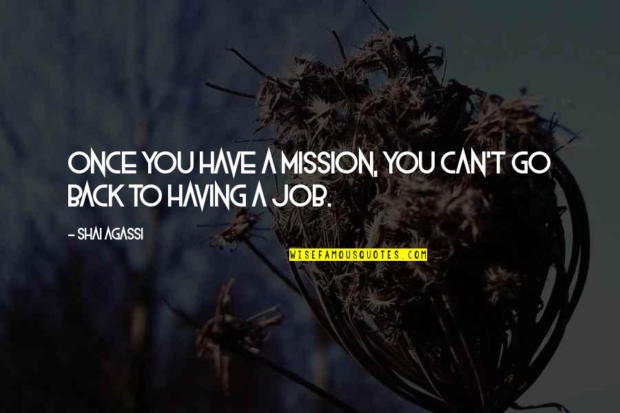 You Can't Go Back Quotes By Shai Agassi: Once you have a mission, you can't go