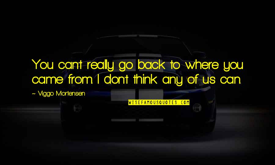 You Can't Go Back Quotes By Viggo Mortensen: You can't really go back to where you