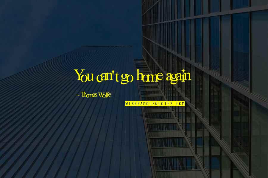 You Can't Go Quotes By Thomas Wolfe: You can't go home again