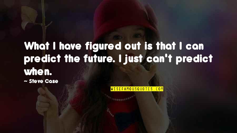 You Can't Predict The Future Quotes By Steve Case: What I have figured out is that I