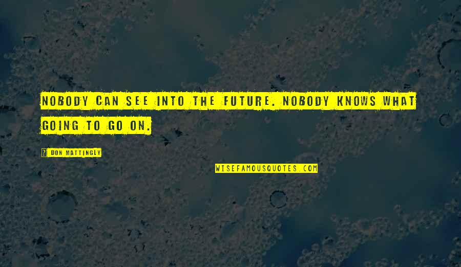 You Can't See The Future Quotes By Don Mattingly: Nobody can see into the future. Nobody knows