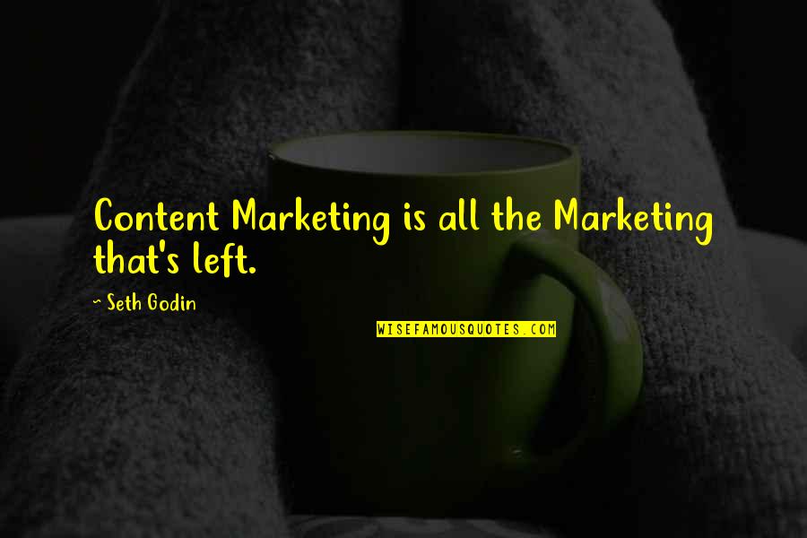 You Can't Trust Anyone But Yourself Quotes By Seth Godin: Content Marketing is all the Marketing that's left.