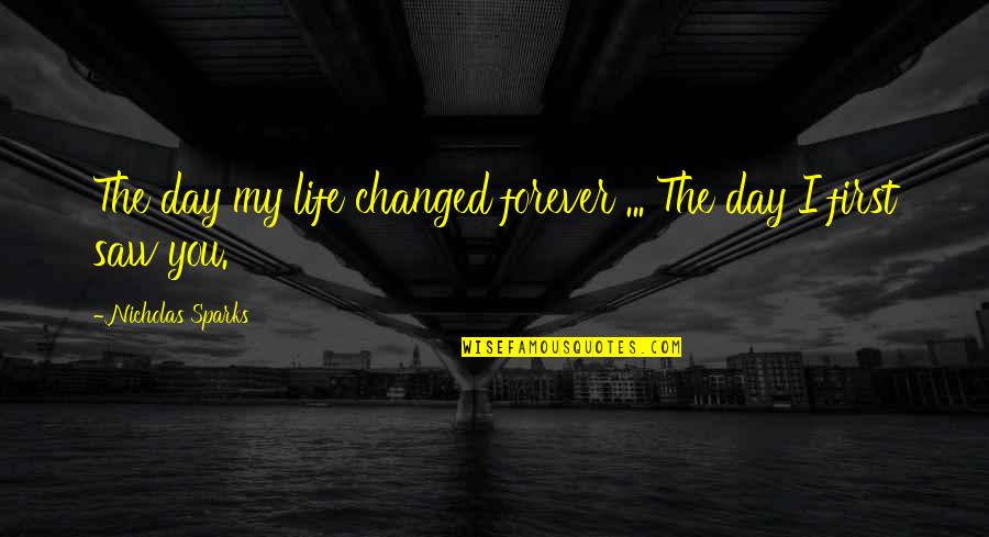 You Changed My Life Quotes By Nicholas Sparks: The day my life changed forever ... The You Changed My Life Quotes By Nicholas Sparks: The day my life changed forever ... The