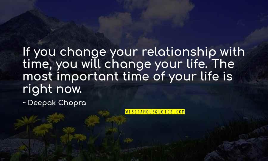 You Changing Your Life Quotes By Deepak Chopra: If you change your relationship with time, you You Changing Your Life Quotes By Deepak Chopra: If you change your relationship with time, you