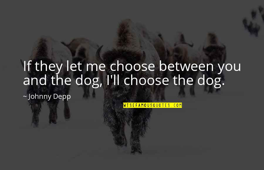 You Choose Me Quotes By Johnny Depp: If they let me choose between you and