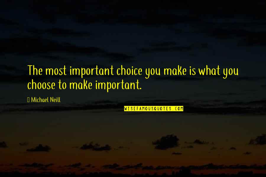 You Choose Quotes By Michael Neill: The most important choice you make is what