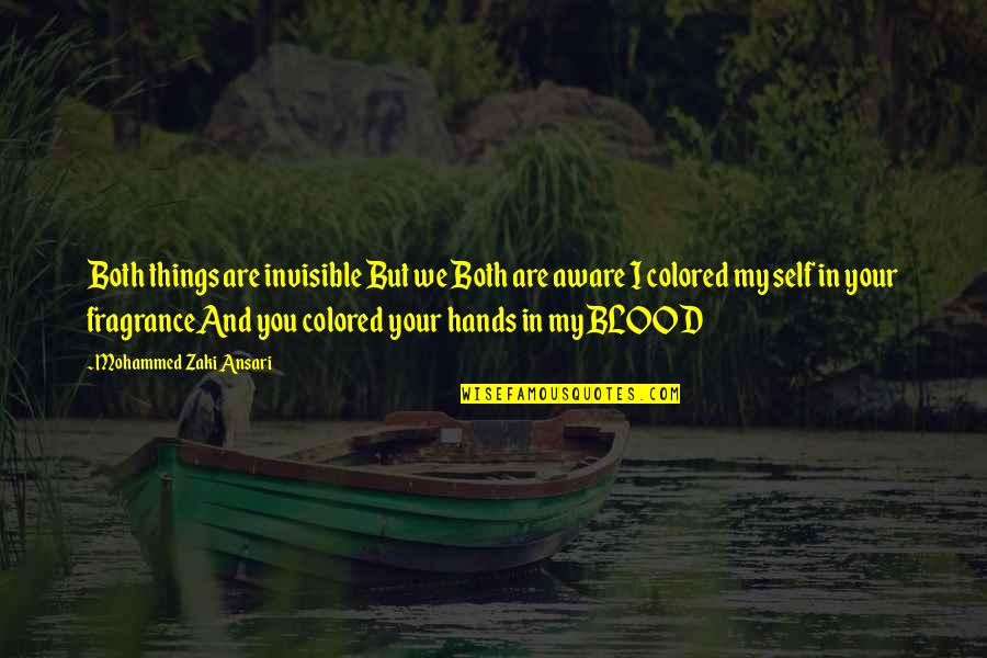 You Colored My Life Quotes By Mohammed Zaki Ansari: Both things are invisible But we Both are