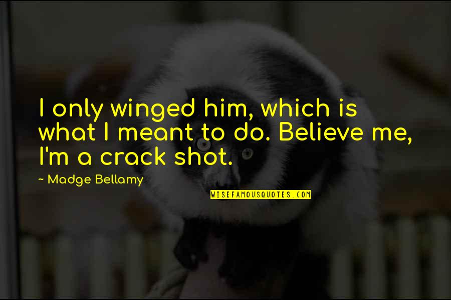 You Crack Me Up Quotes By Madge Bellamy: I only winged him, which is what I