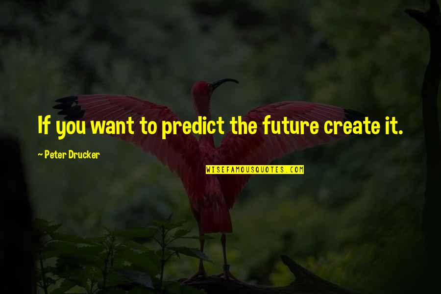 You Create Your Future Quotes By Peter Drucker: If you want to predict the future create