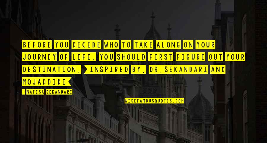 You Decide Your Life Quotes By Nafisa Sekandari: Before you decide who to take along on