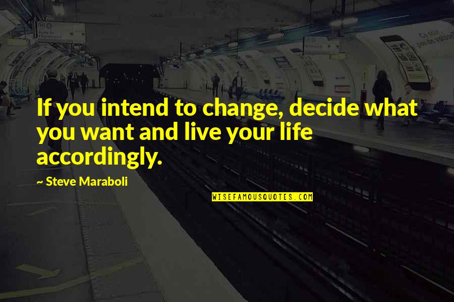 You Decide Your Life Quotes By Steve Maraboli: If you intend to change, decide what you