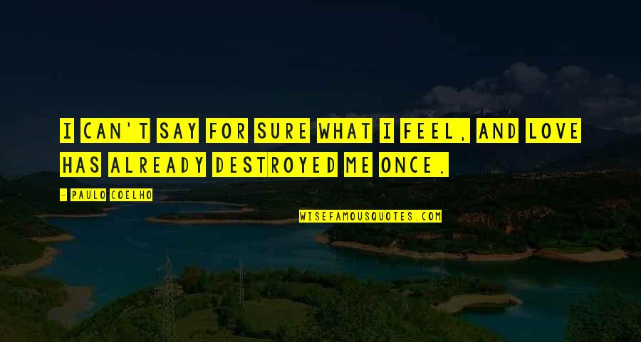 You Destroyed Me Quotes By Paulo Coelho: I can't say for sure what I feel,