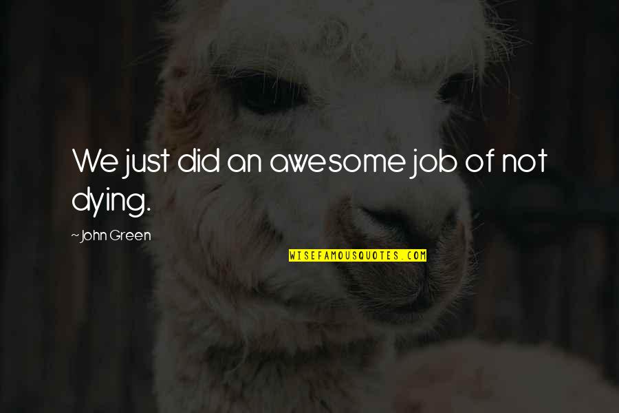 You Did A Good Job Quotes By John Green: We just did an awesome job of not