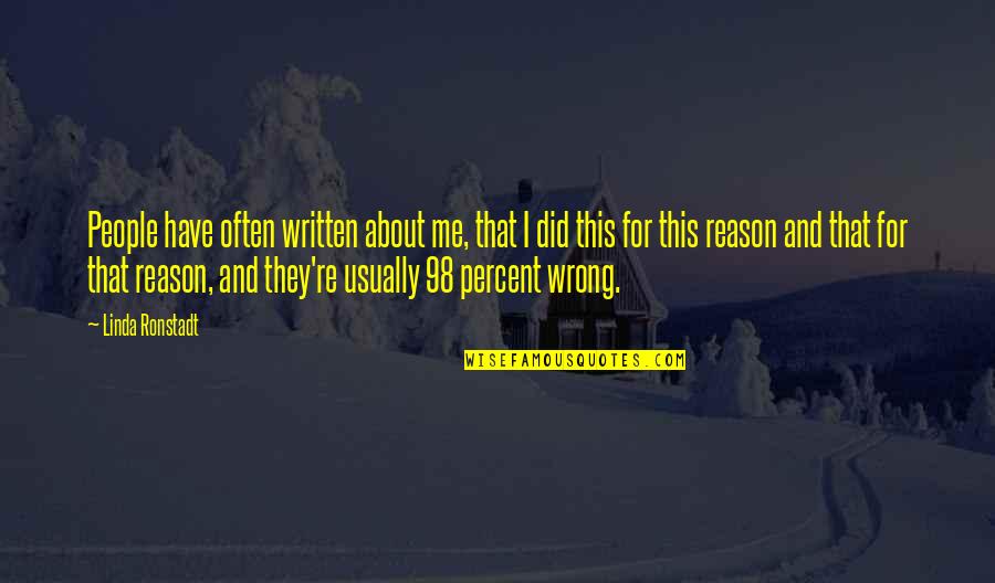 You Did Me So Wrong Quotes By Linda Ronstadt: People have often written about me, that I