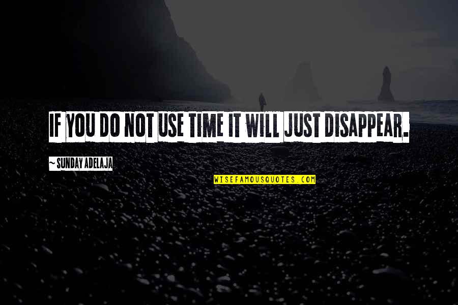 You Disappear Quotes By Sunday Adelaja: If you do not use time it will