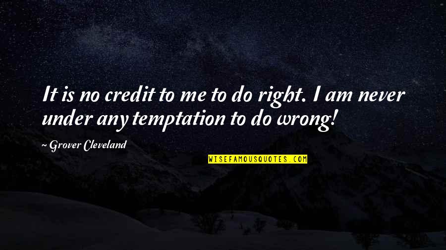 You Do Me Wrong Quotes By Grover Cleveland: It is no credit to me to do