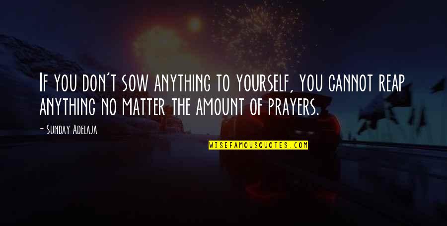 You Don Matter Quotes By Sunday Adelaja: If you don't sow anything to yourself, you