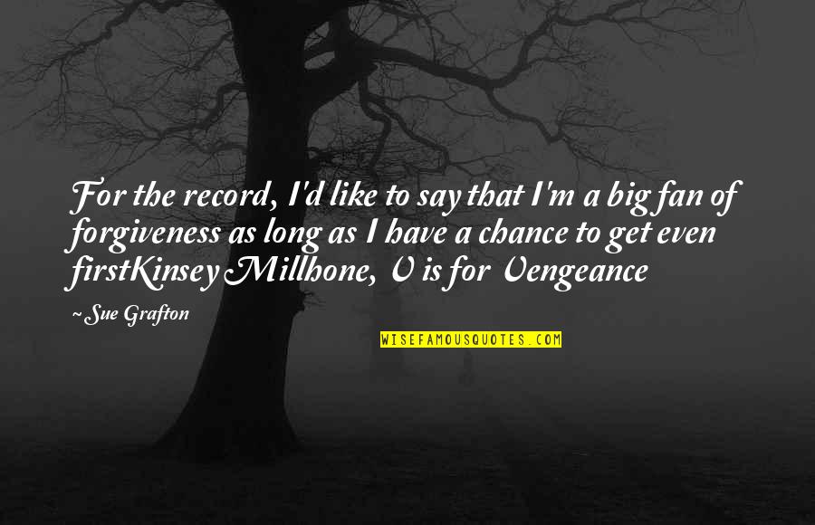 You Dont Care About What I Said Quotes By Sue Grafton: For the record, I'd like to say that